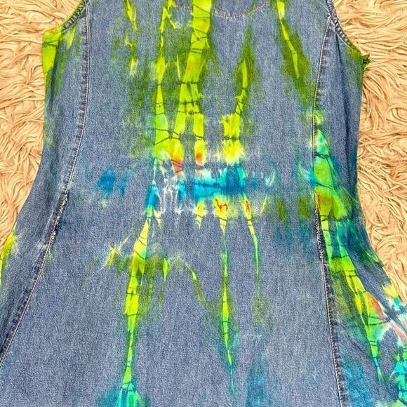 Vintage Roxy quicksilver denim tie dye dress size 7 - Picture 8 of 8